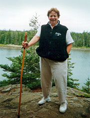 Woman in front of a river in Maine
